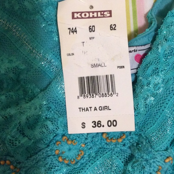 Vintage Light Turquoise Lace Sheer Sleeves Top by Tres Pink Hearts - Picture 11 of 14